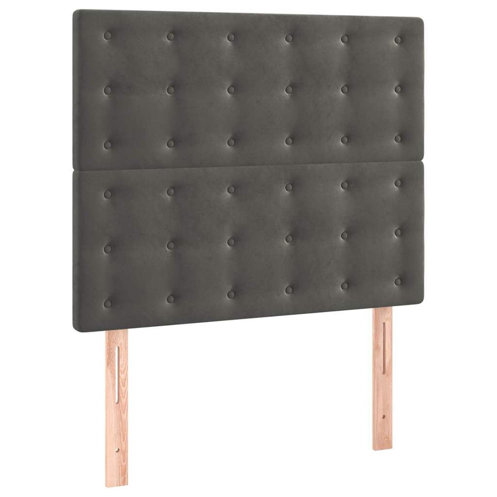 Box spring krevet s madracem tamnosivi 80 x 200 cm baršunasti