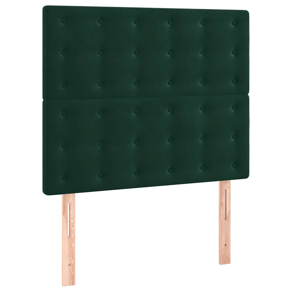 Box spring krevet s madracem tamnozeleni 80 x 200 cm baršunasti