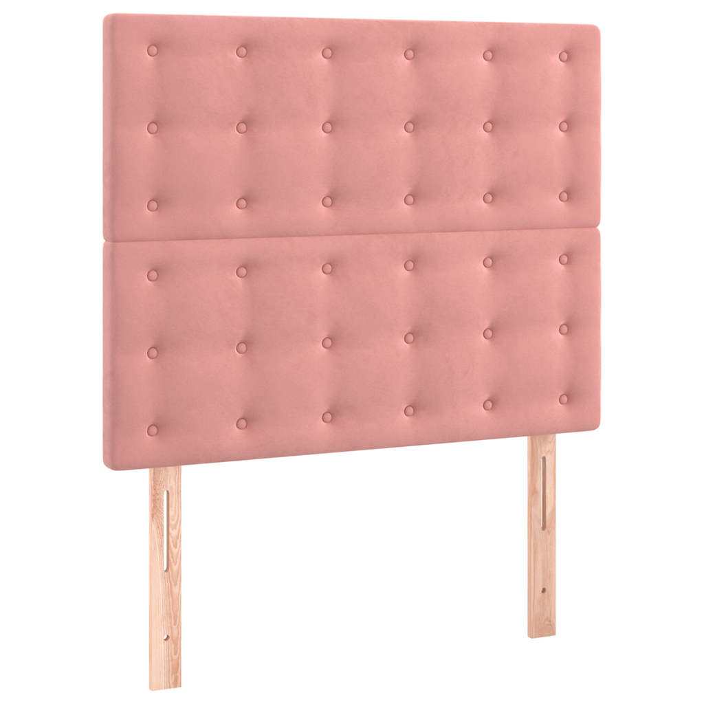 Box spring krevet s madracem ružičasti 90x190 cm baršunasti