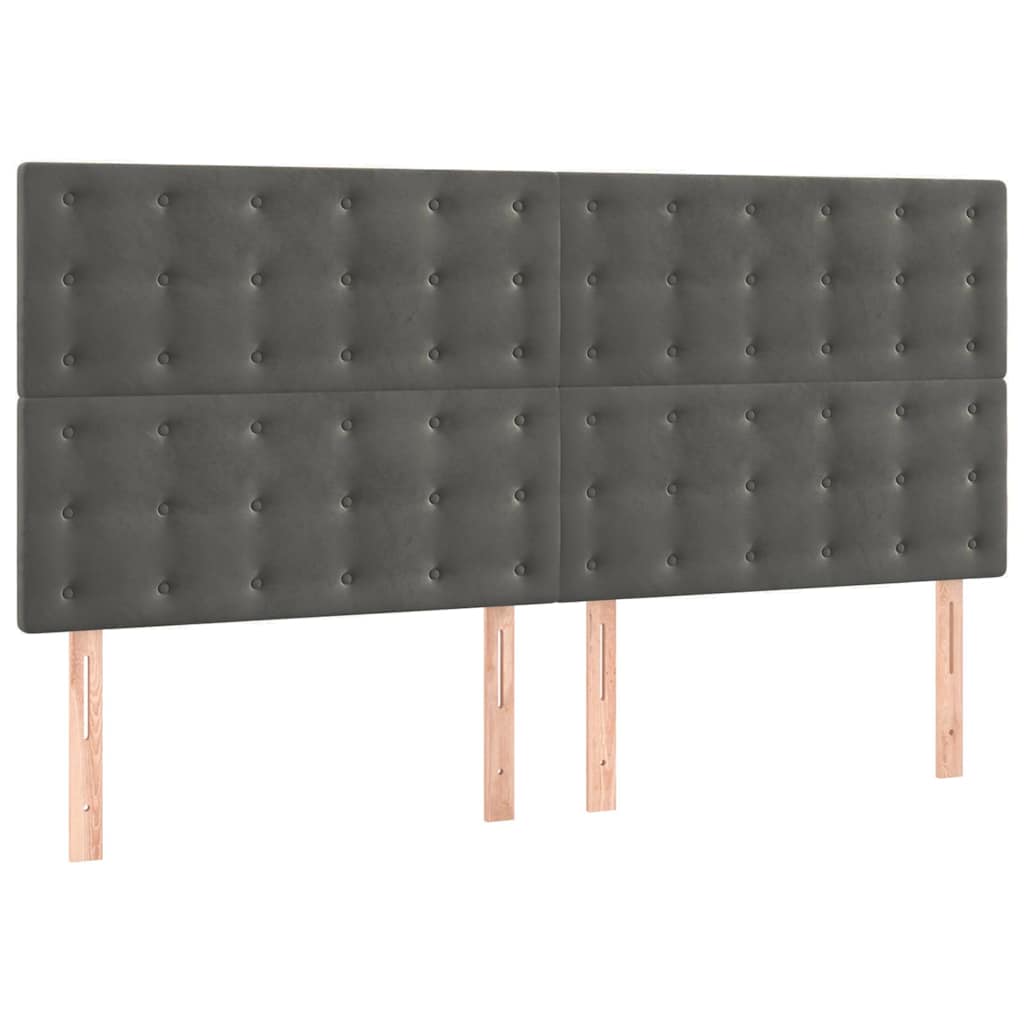 Krevet s oprugama i madracem tamnosivi 160x200 cm baršunasti