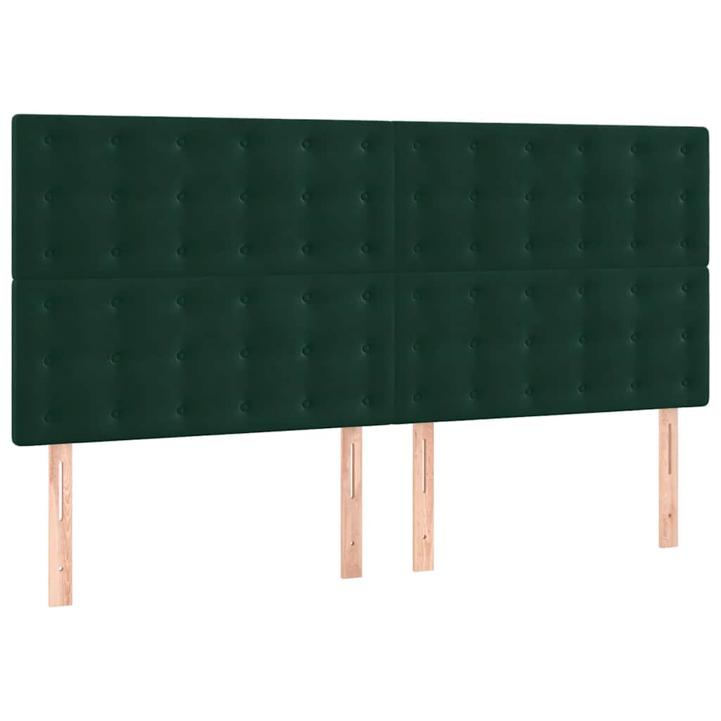 Krevet s oprugama i madracem tamnozeleni 200x200 cm baršunasti