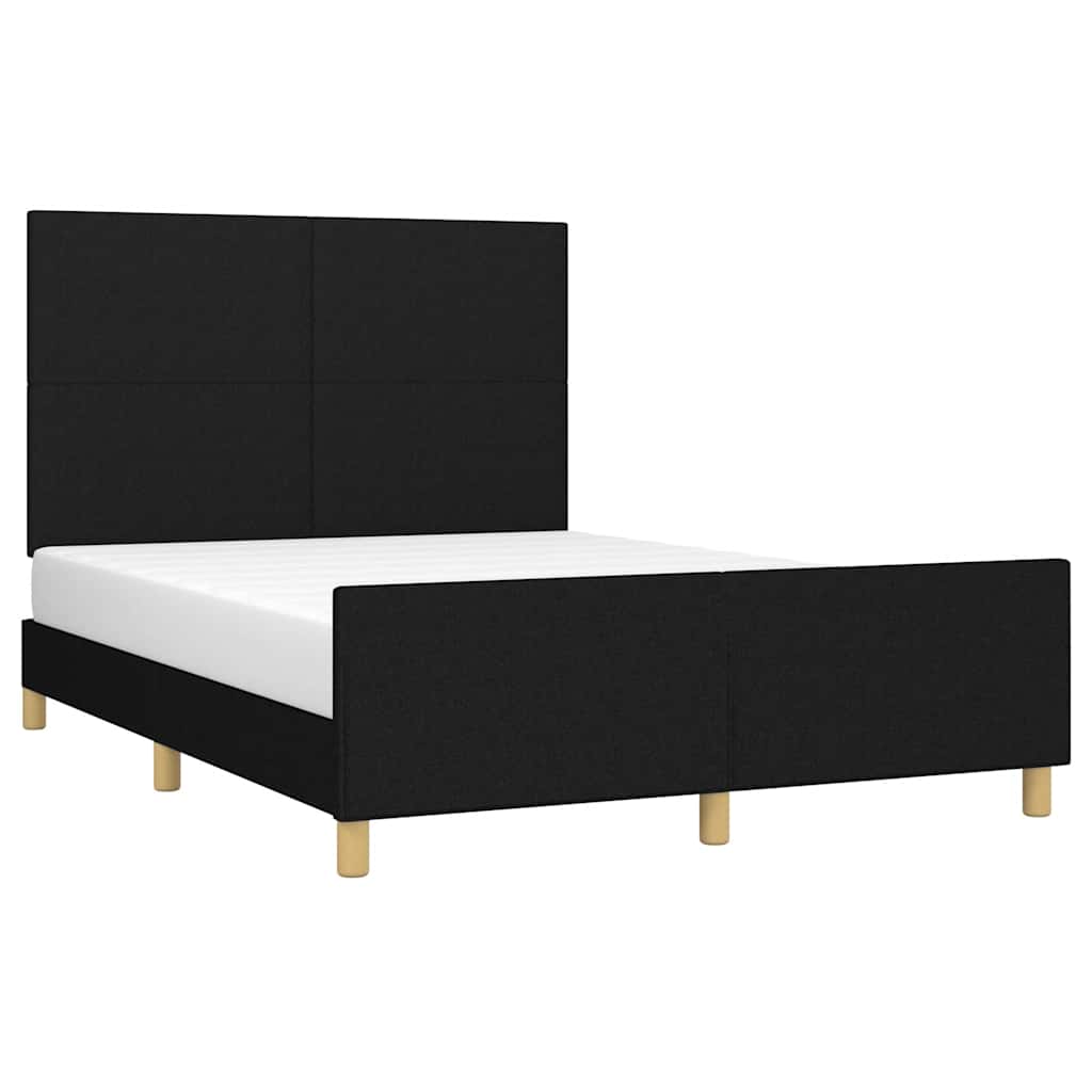 Okvir za krevet bez madraca crni 140 x 190 cm od tkanine