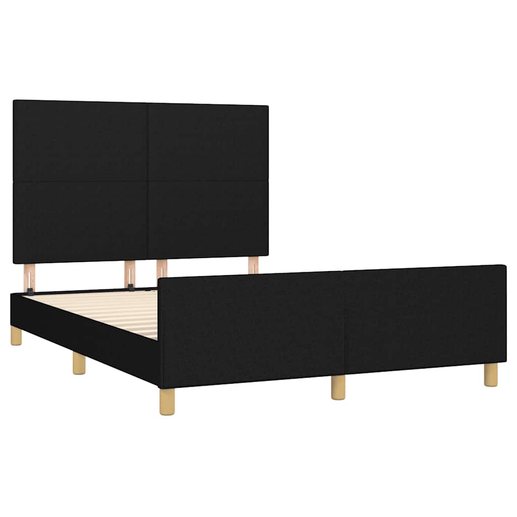 Okvir za krevet bez madraca crni 140 x 190 cm od tkanine