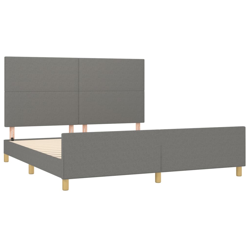 Okvir za krevet bez madraca tamnosivi 160x200 cm od tkanine