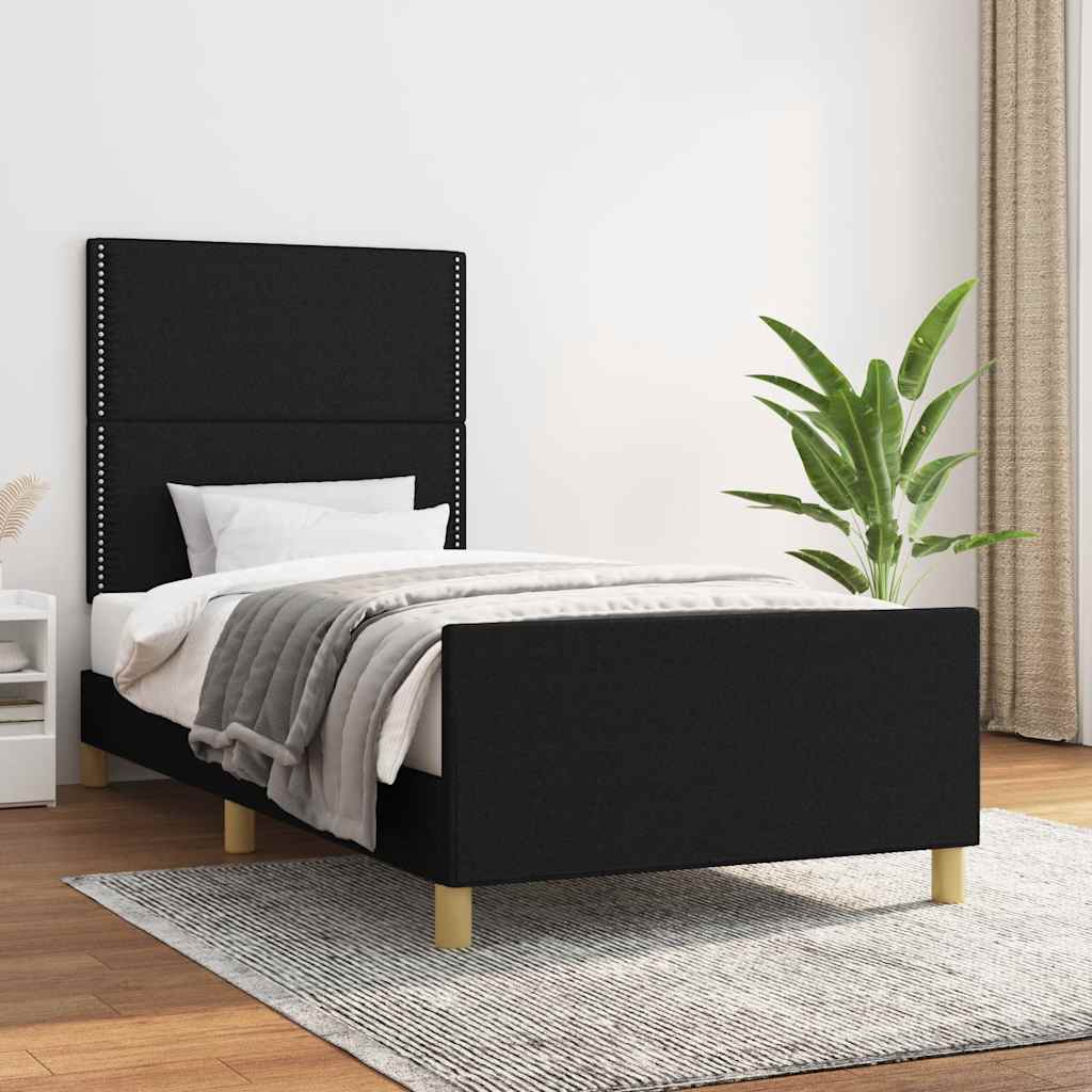 Okvir za krevet bez madraca crni 90x190cm od tkanine
