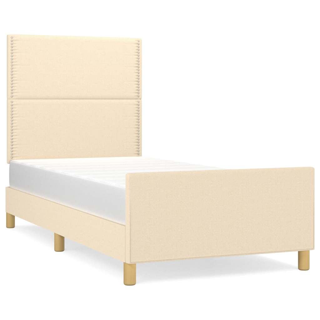 Okvir za krevet bez madraca krem 90x200cm od tkanine