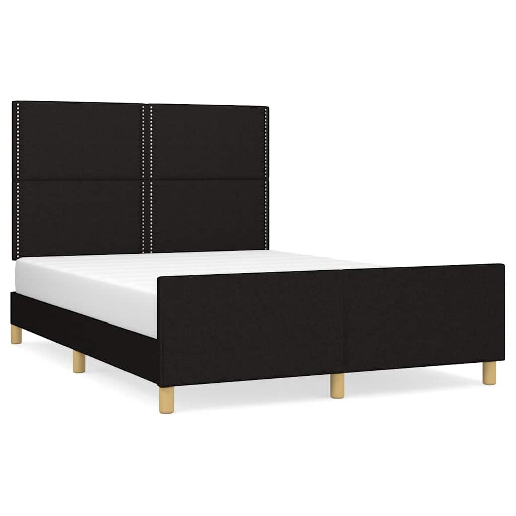 Okvir za krevet bez madraca crni 140 x 190 cm od tkanine