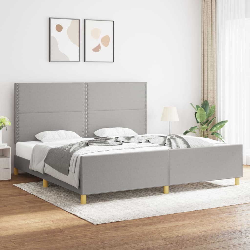 Okvir za krevet bez madraca svjetlosivi 200 x 200 cm od tkanine