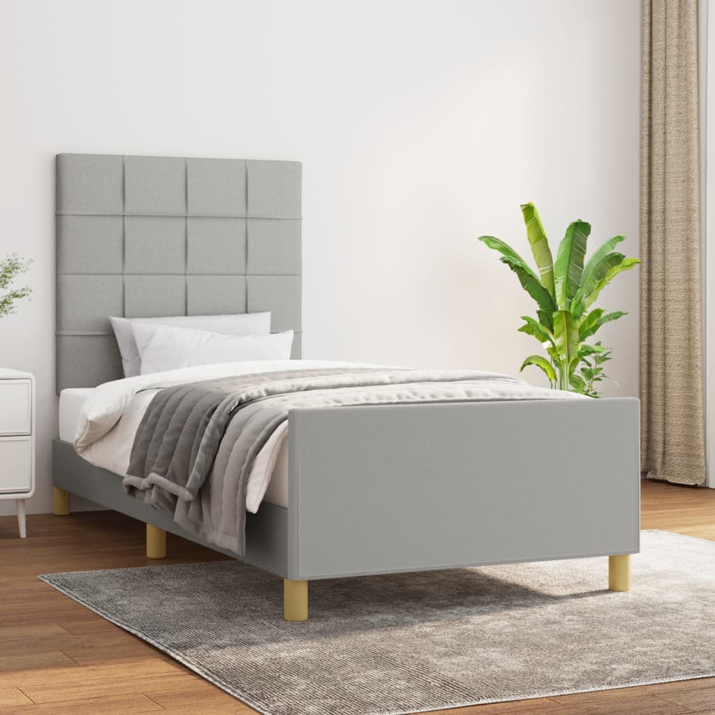 Okvir za krevet bez madraca svjetlosivi 80x200 cm od tkanine
