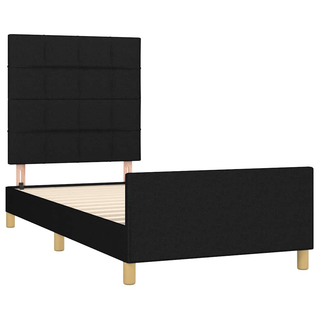 Okvir za krevet bez madraca crni 90x190cm od tkanine