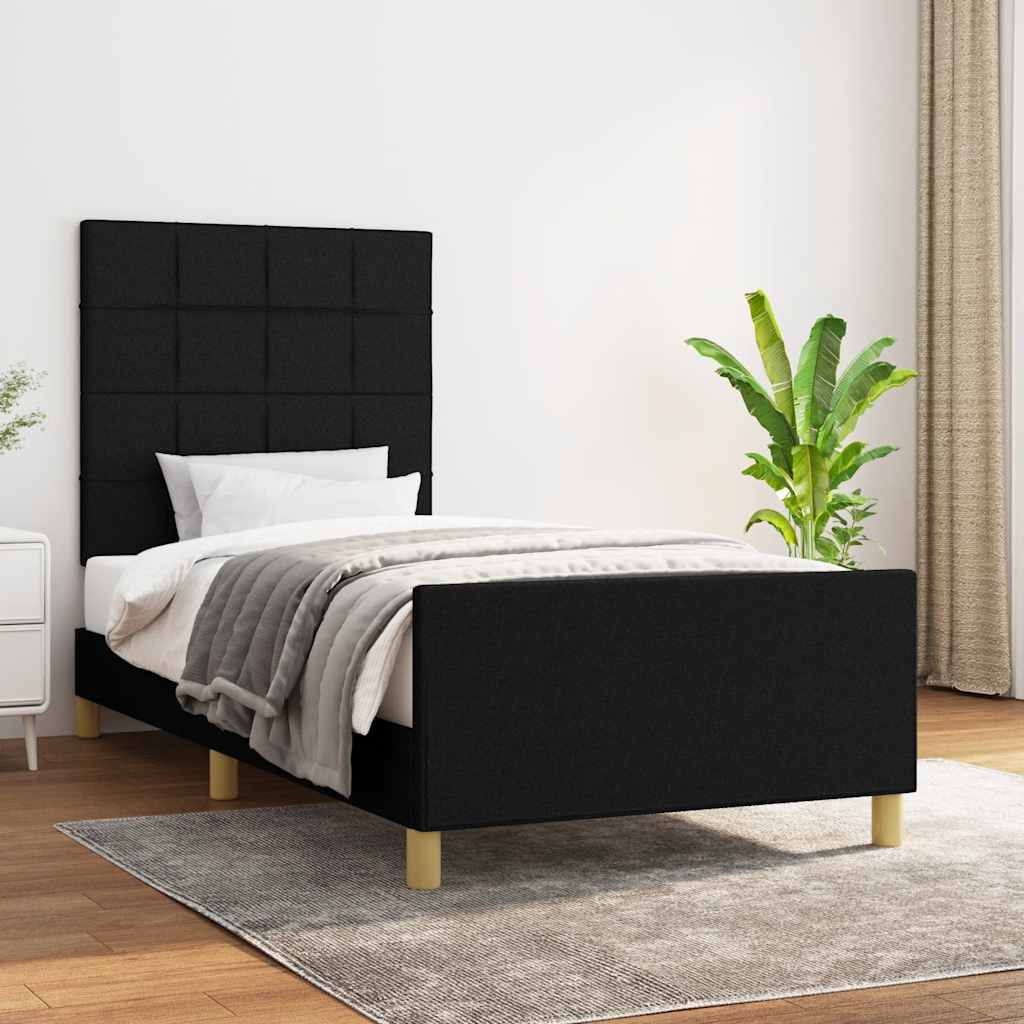 Okvir za krevet bez madraca crni 90x190cm od tkanine