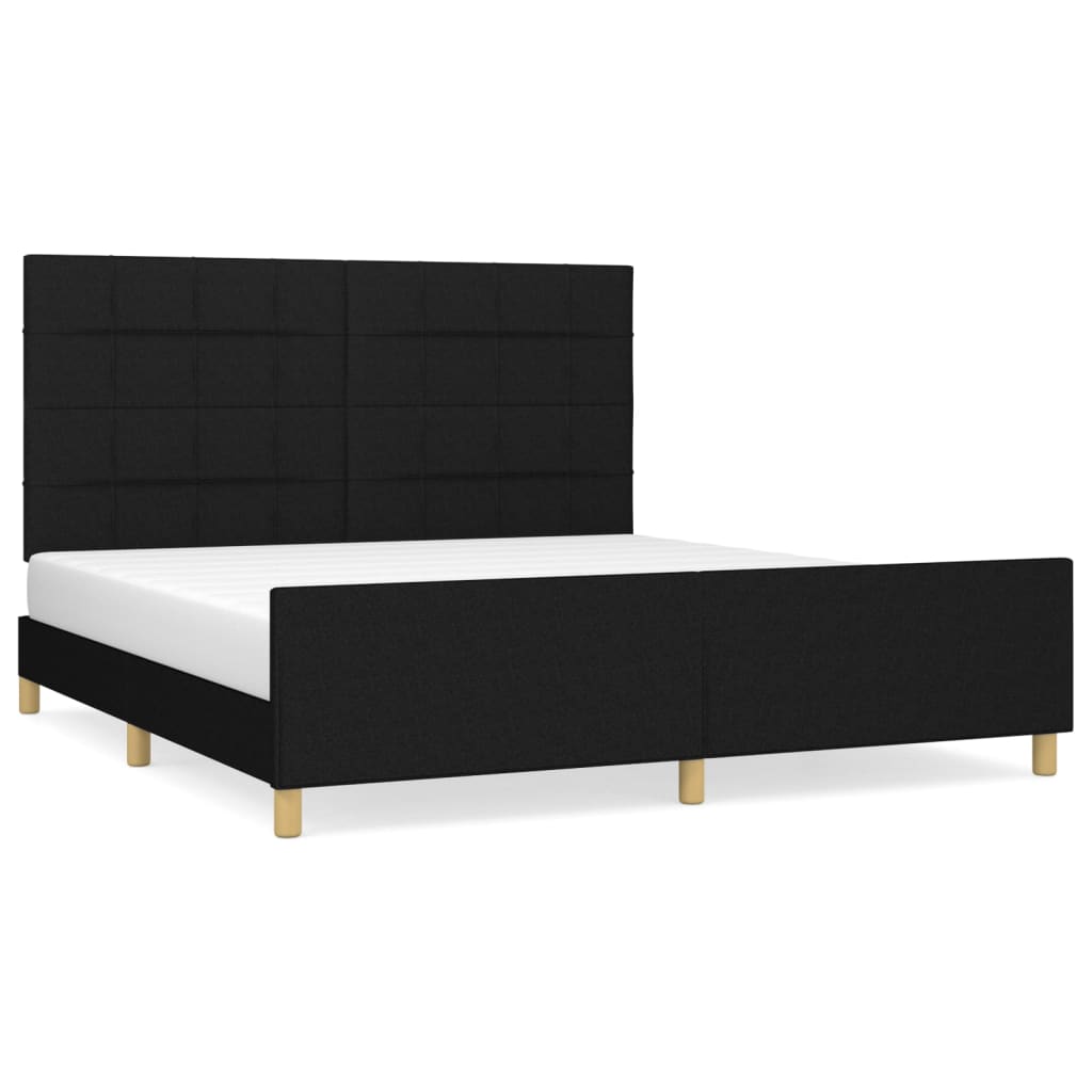 Okvir za krevet bez madraca crni 160x200 cm od tkanine
