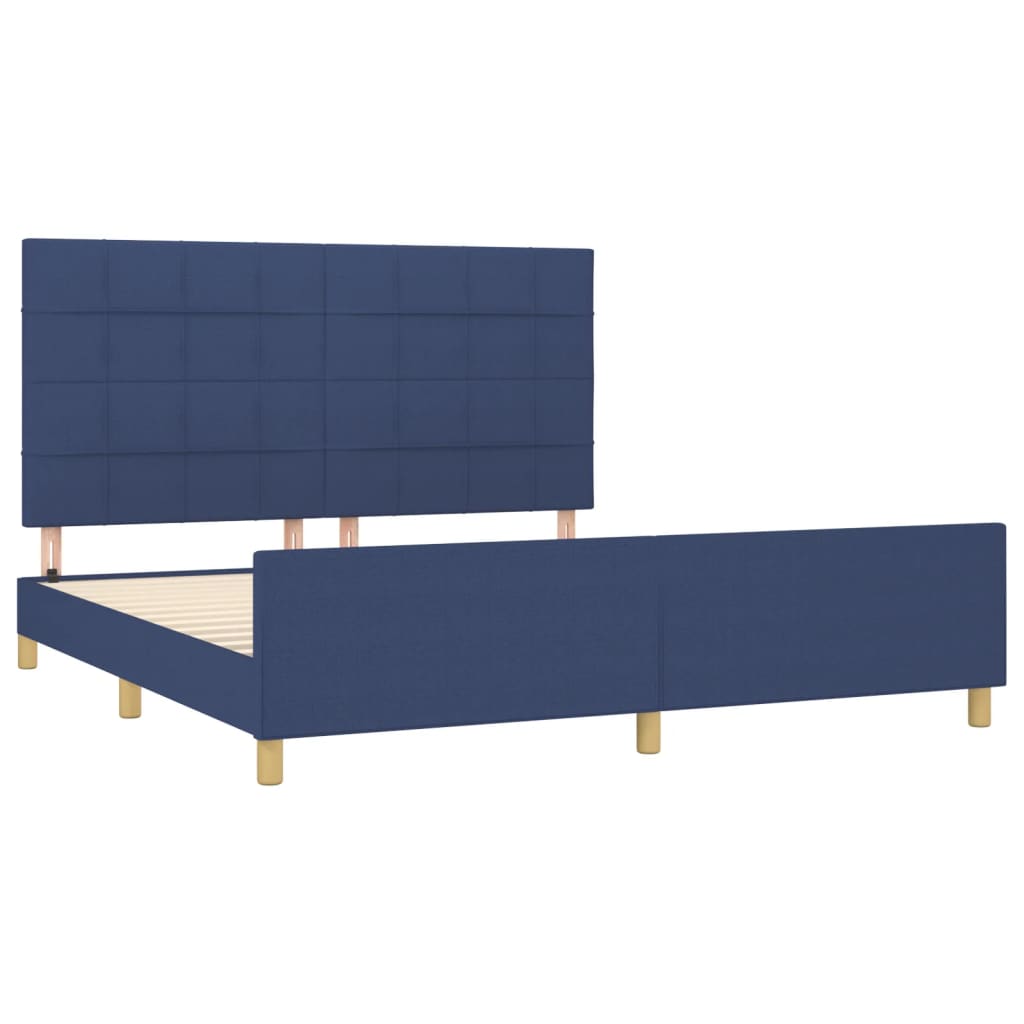 Okvir za krevet bez madraca plavi 160x200 cm od tkanine