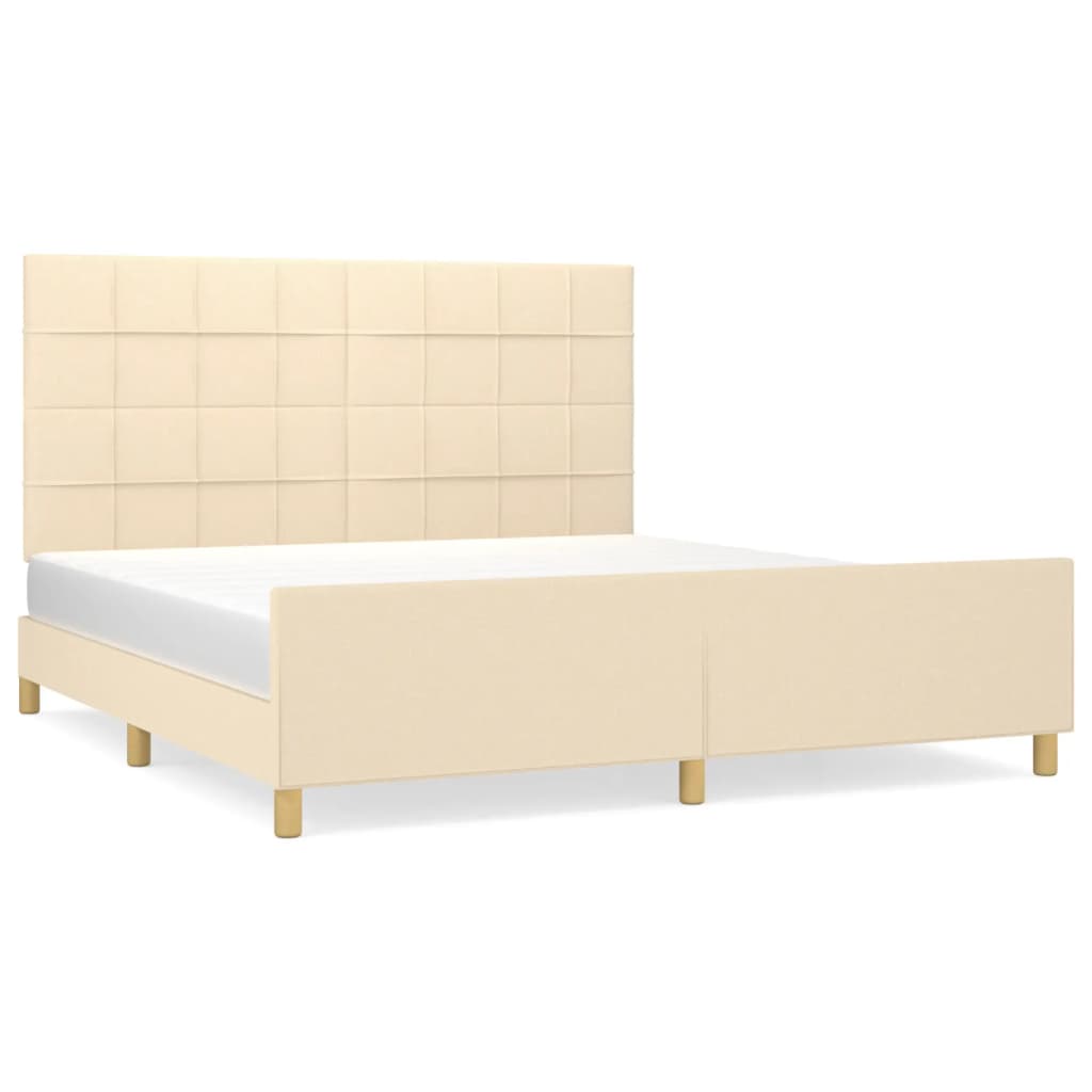 Okvir za krevet bez madraca krem 180 x 200 cm od tkanine