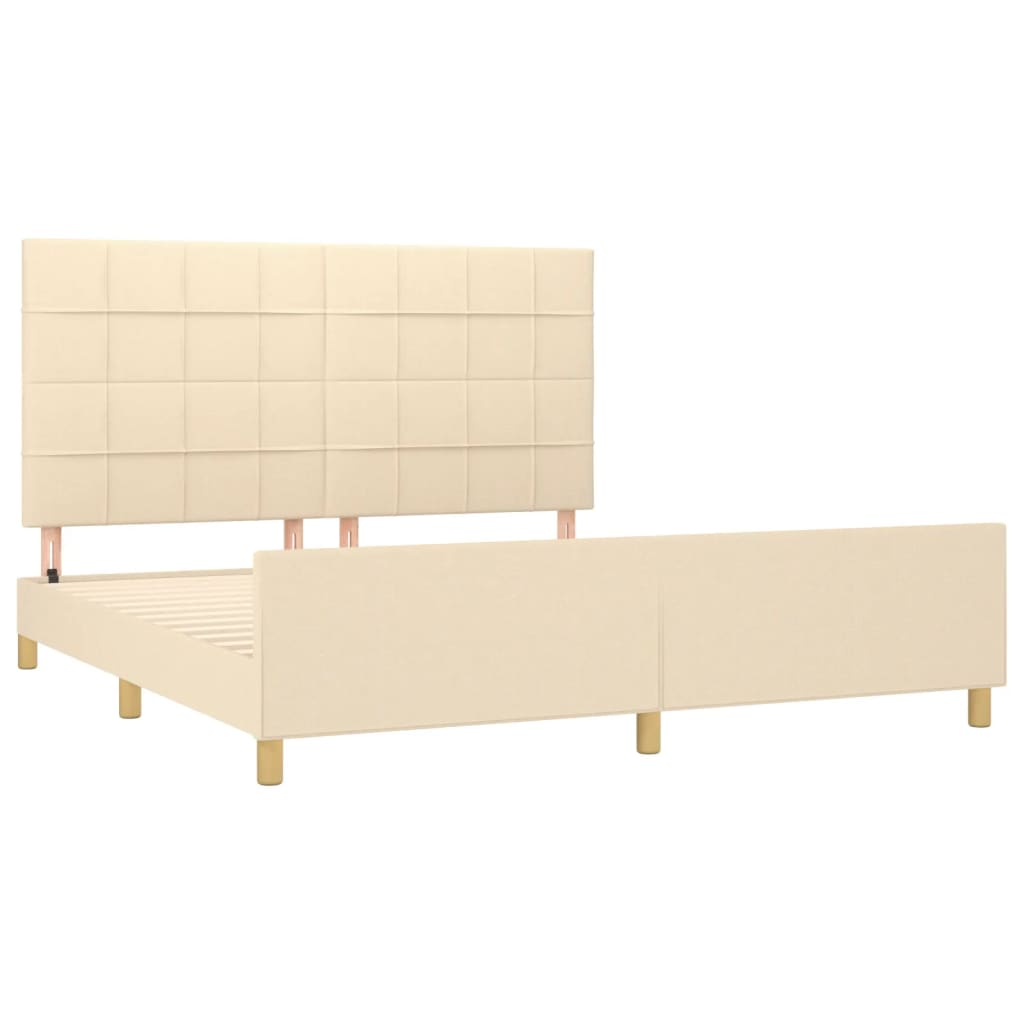 Okvir za krevet bez madraca krem 180 x 200 cm od tkanine