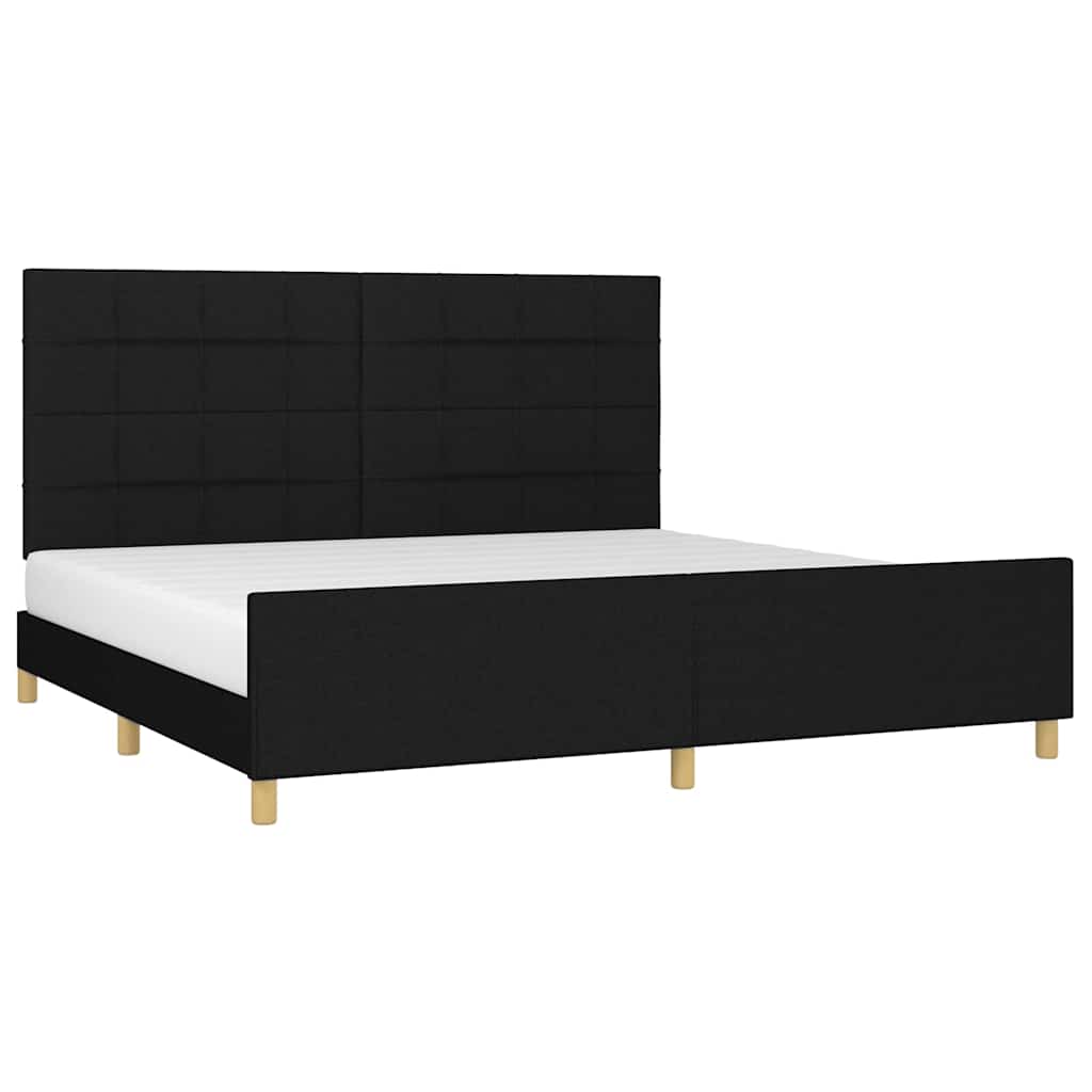 Okvir za krevet bez madraca crni 200x200 cm od tkanine