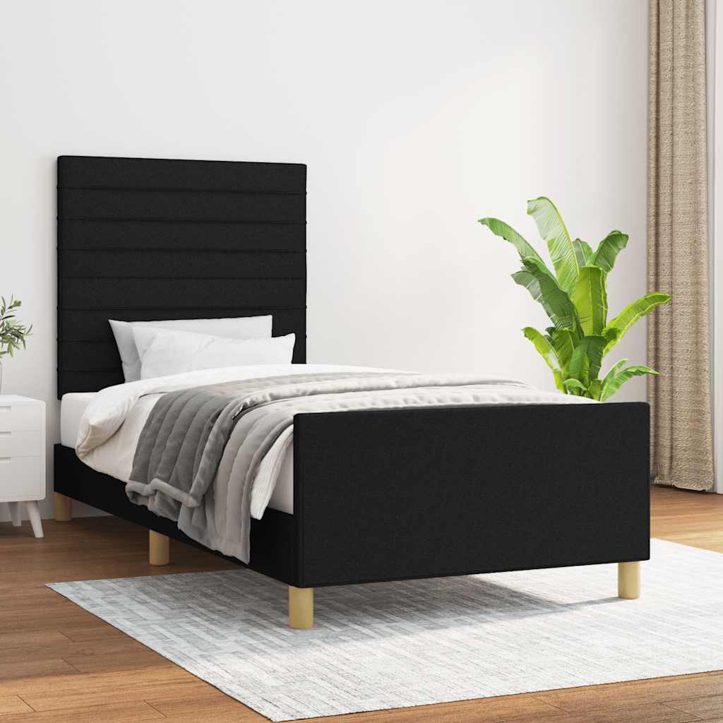 Okvir za krevet bez madraca crni 90x190cm od tkanine