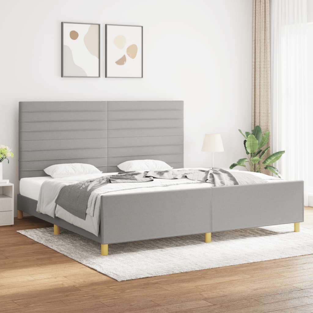Okvir za krevet bez madraca svjetlosivi 200 x 200 cm od tkanine