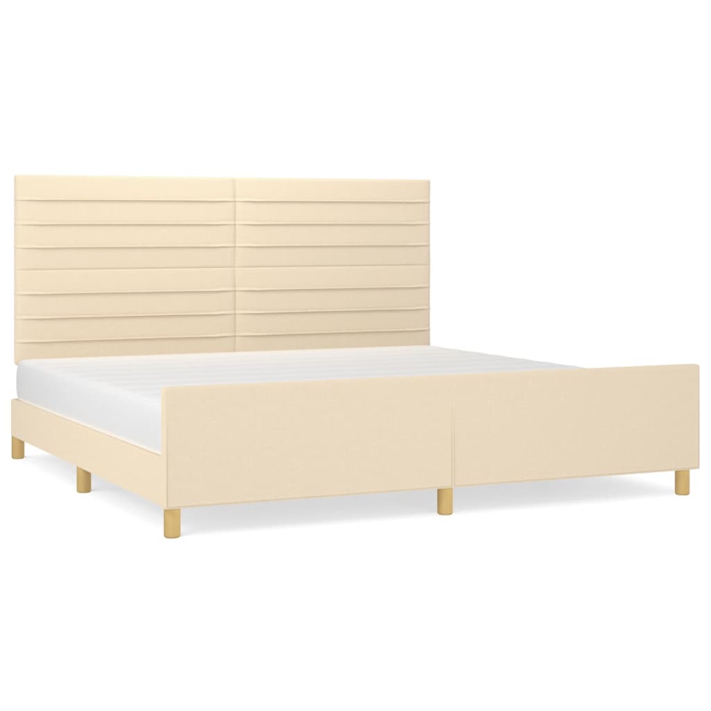 Okvir za krevet bez madraca krem 200x200 cm od tkanine