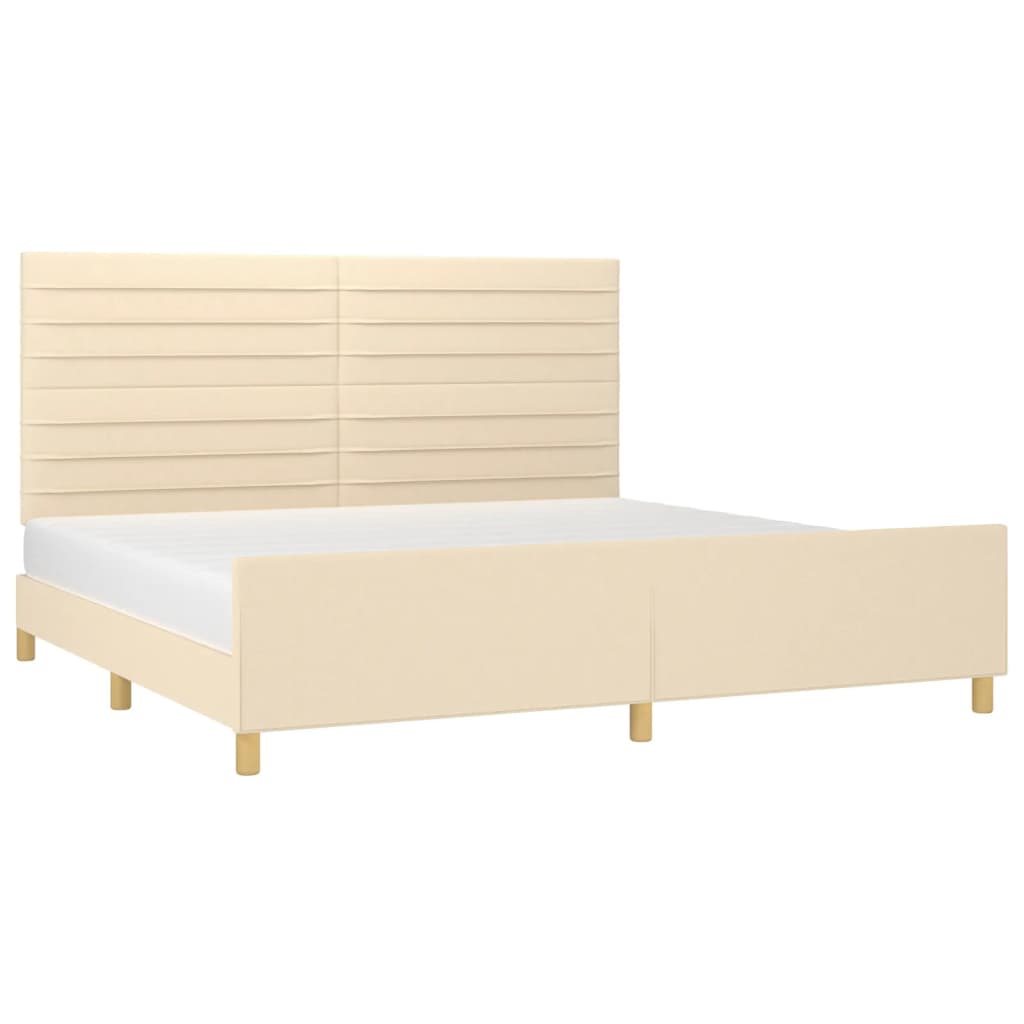 Okvir za krevet bez madraca krem 200x200 cm od tkanine