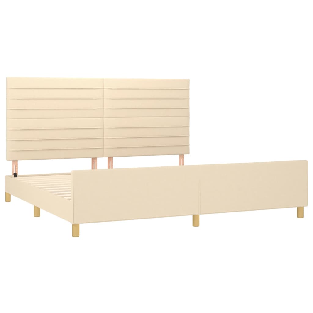 Okvir za krevet bez madraca krem 200x200 cm od tkanine