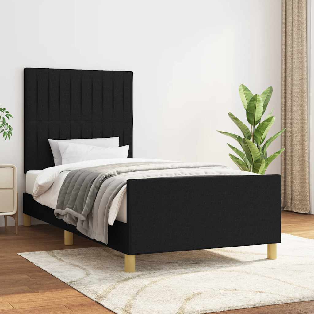 Okvir za krevet bez madraca crni 90x200cm od tkanine
