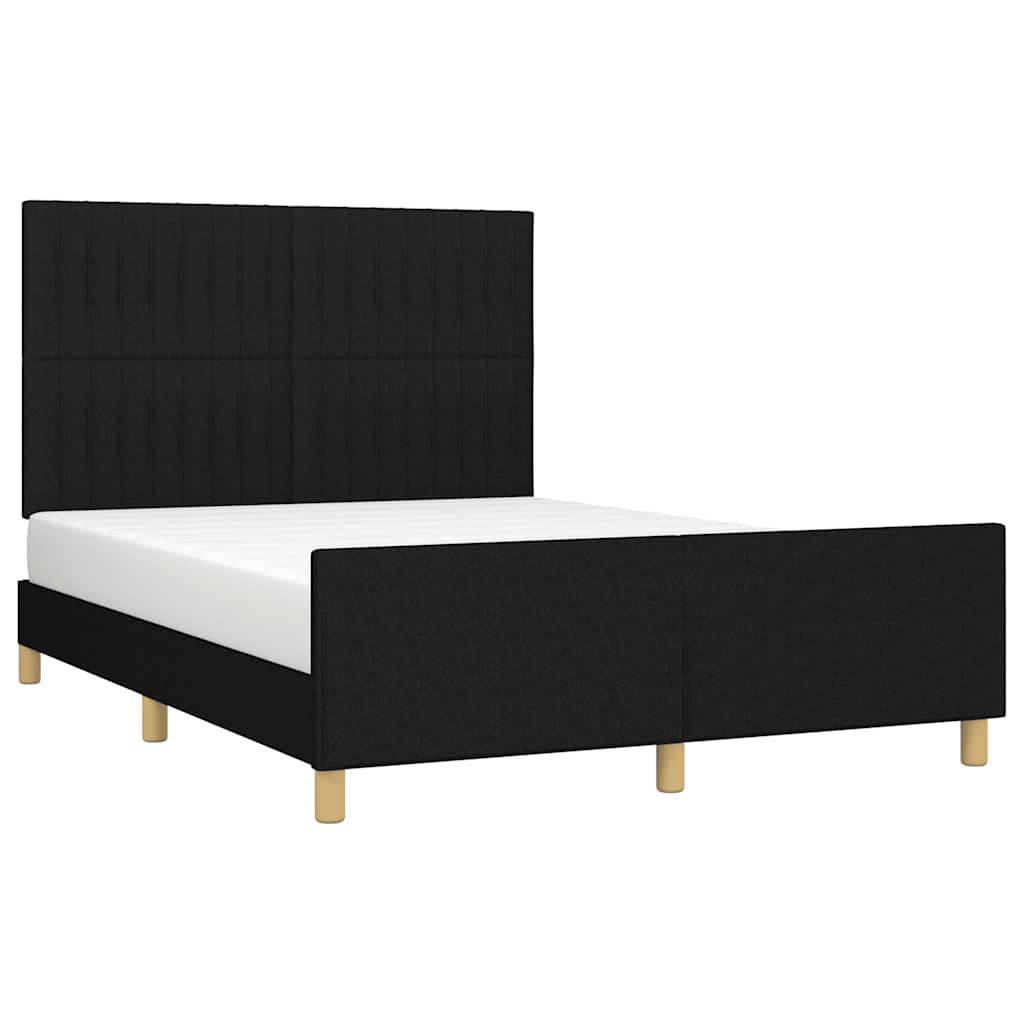 Okvir za krevet bez madraca crni 140 x 190 cm od tkanine
