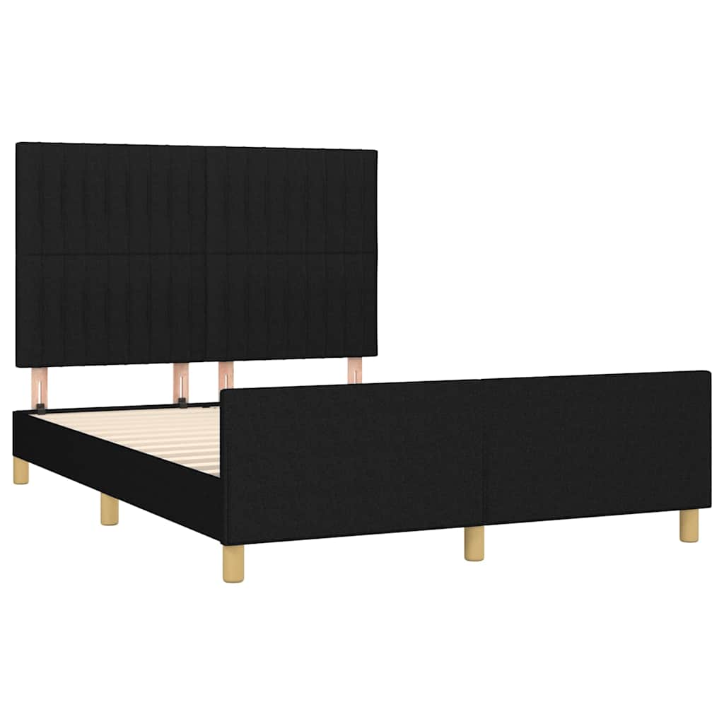 Okvir za krevet bez madraca crni 140 x 190 cm od tkanine