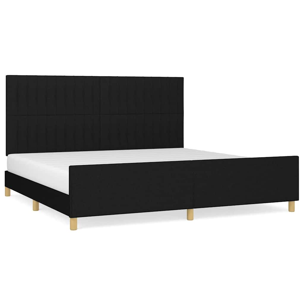Okvir za krevet bez madraca crni 200x200 cm od tkanine
