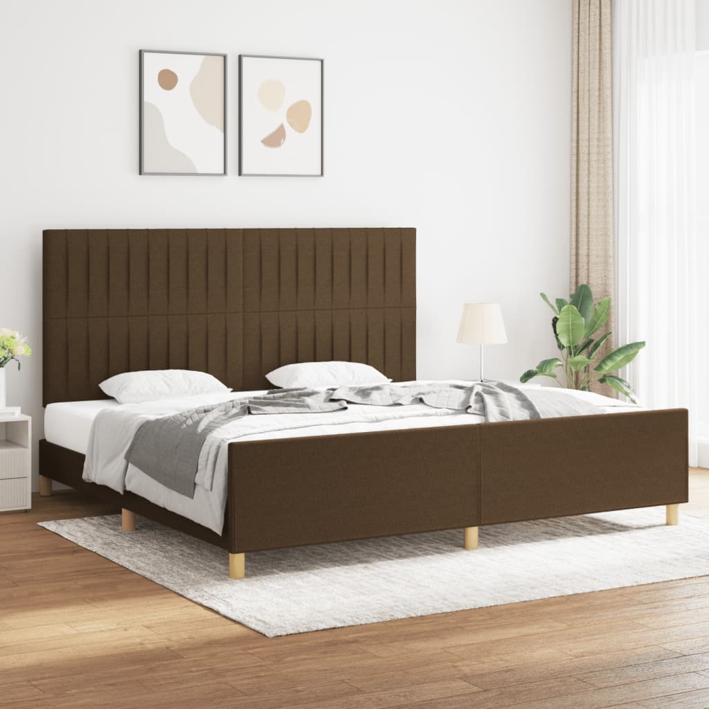 Okvir za krevet bez madraca tamnosmeđi 200x200 cm od tkanine