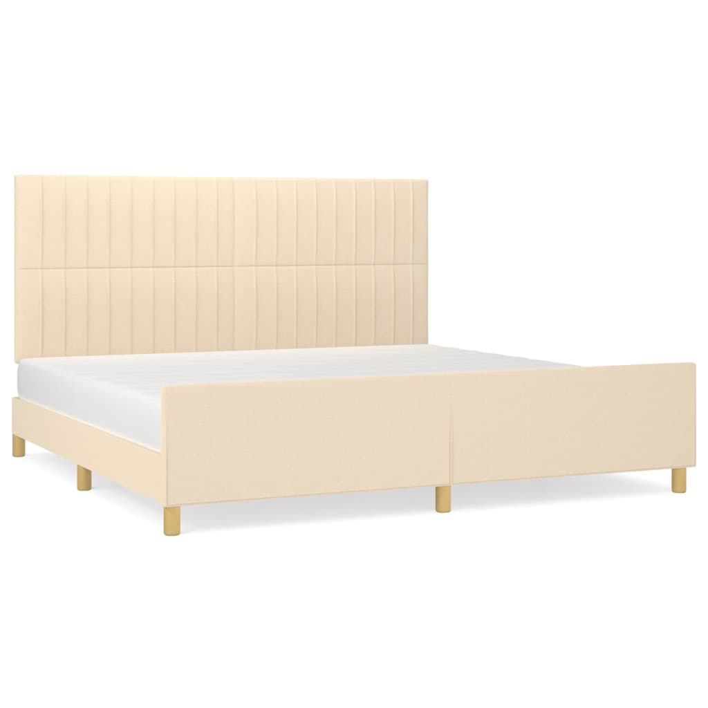 Okvir za krevet bez madraca krem 200x200 cm od tkanine