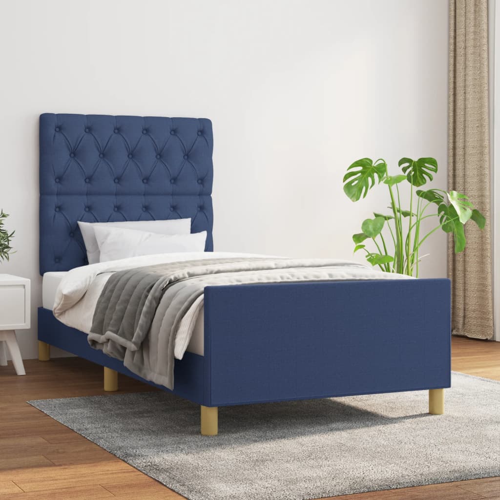 Okvir za krevet bez madraca plava 80x200cm od tkanine