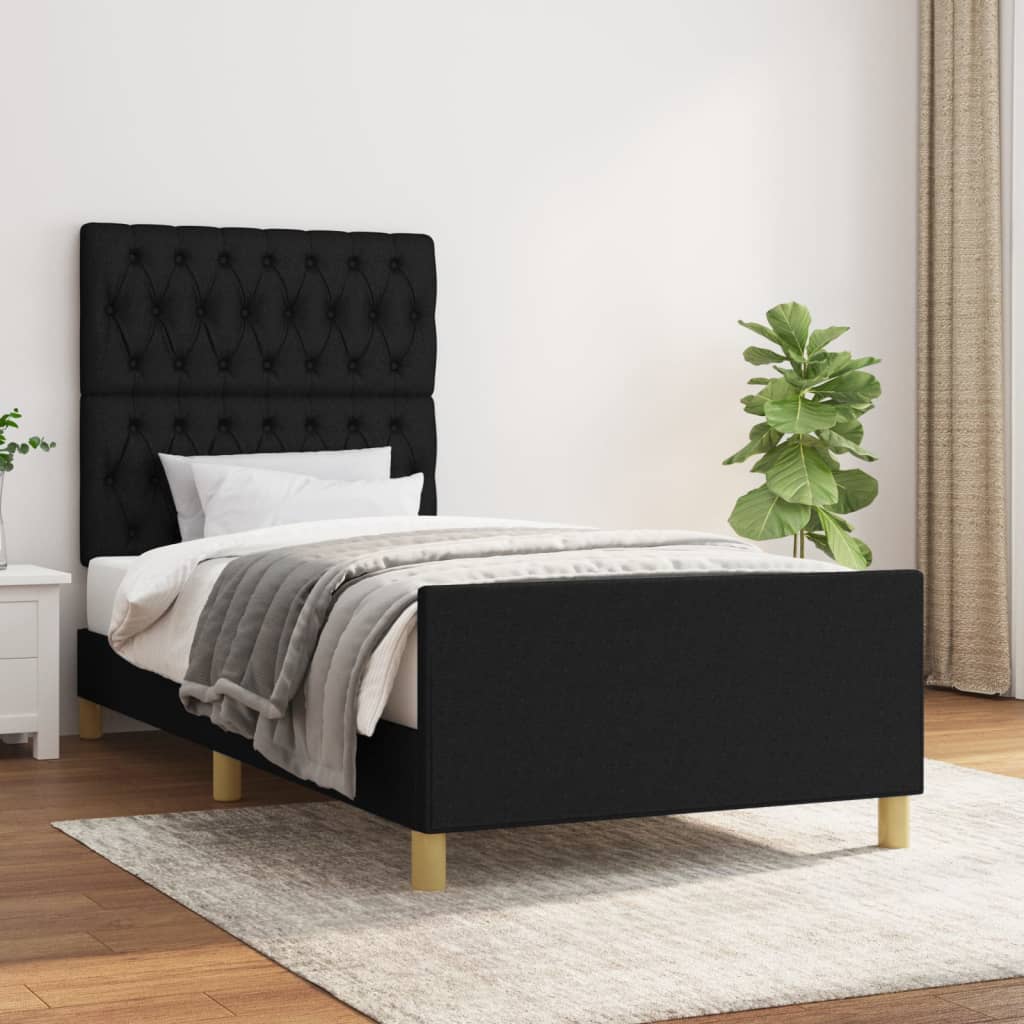 Okvir za krevet bez madraca crni 90x190cm od tkanine
