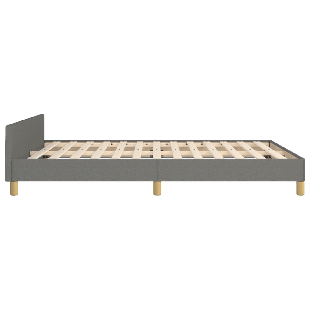 Okvir za krevet bez madraca tamnosivi 140 x 190 cm od tkanine