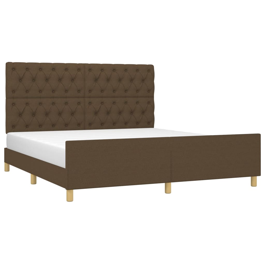 Okvir za krevet bez madraca tamnosmeđi 160x200 cm od tkanine