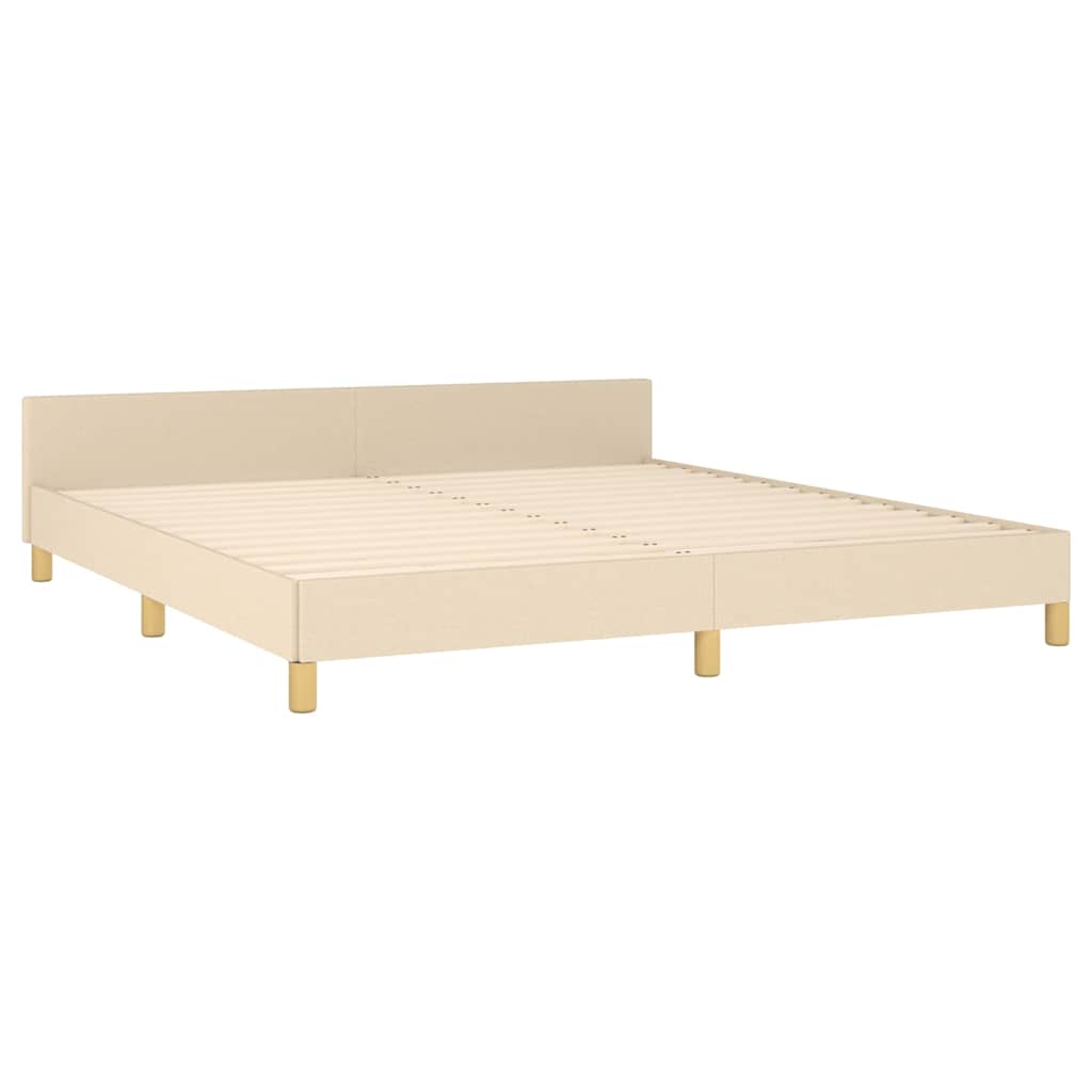 Okvir za krevet bez madraca krem 160x200 cm od tkanine