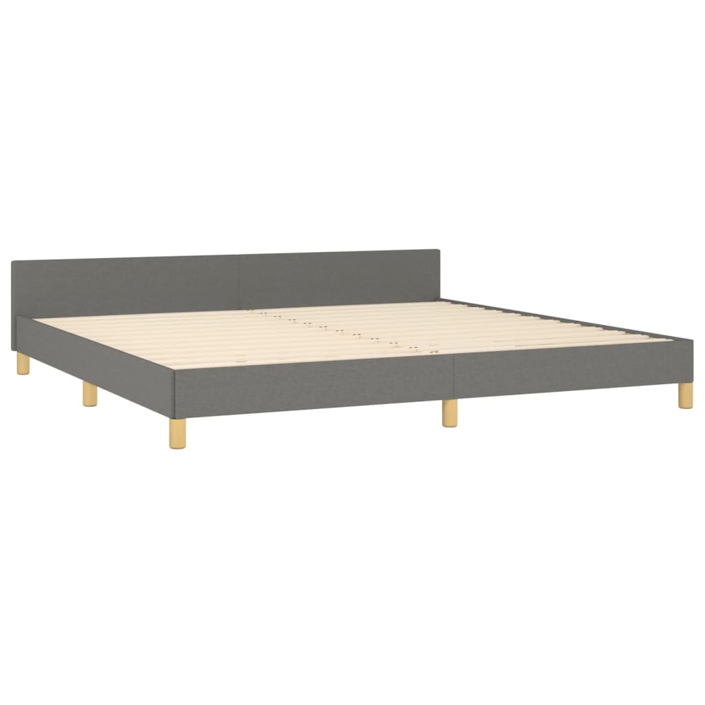 Okvir za krevet s uzglavljem tamnosivi 200 x 200 cm od tkanine