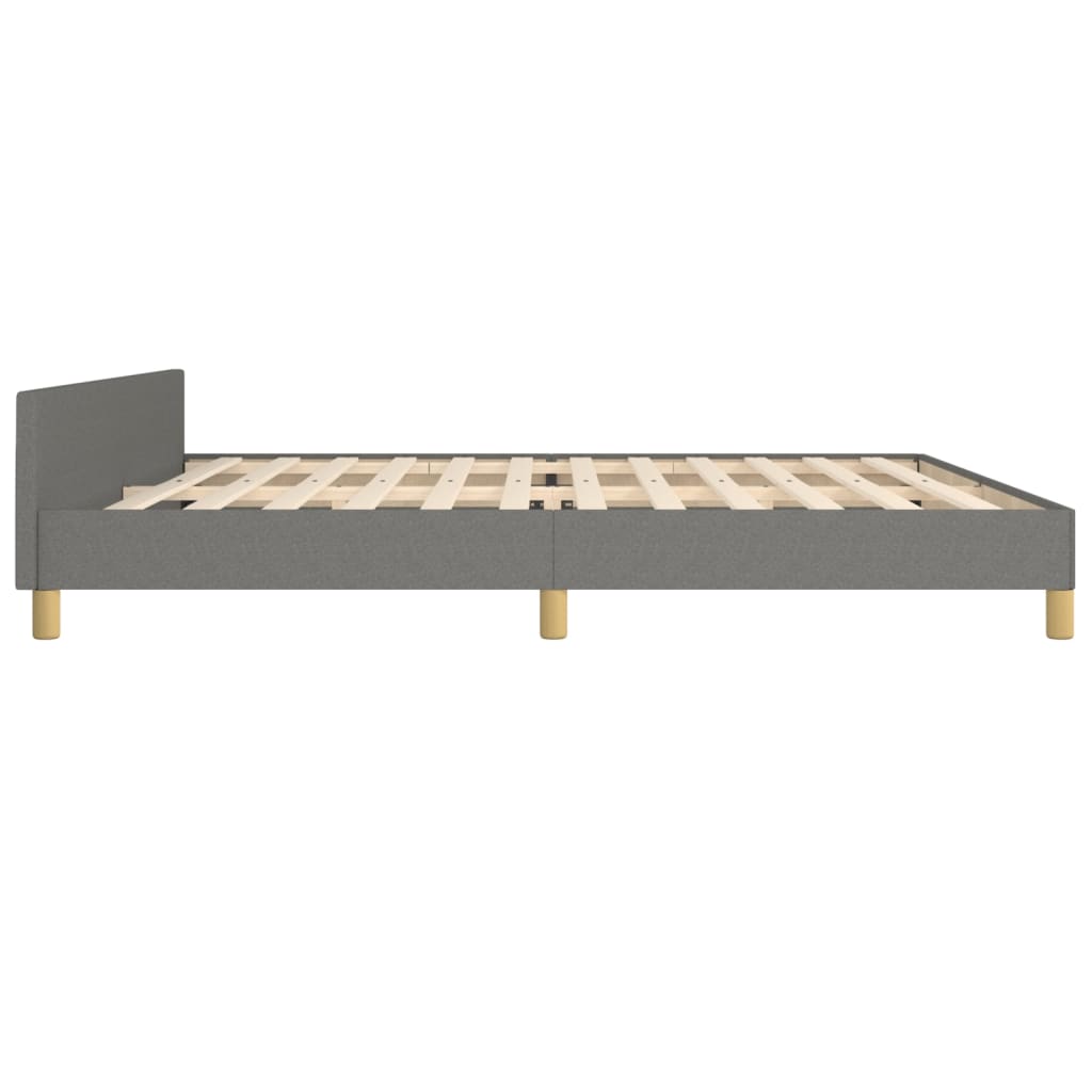 Okvir za krevet s uzglavljem tamnosivi 200 x 200 cm od tkanine