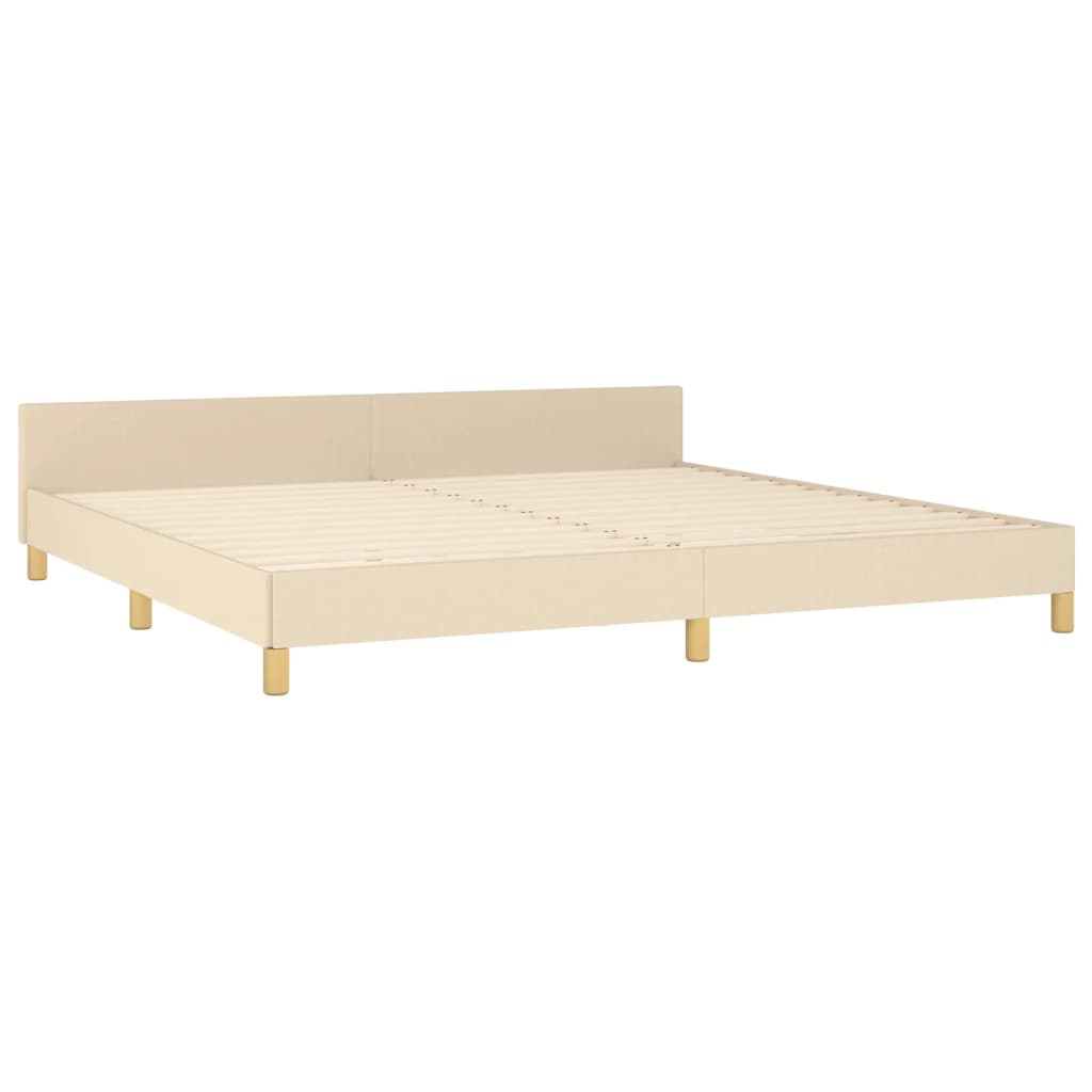 Okvir za krevet s uzglavljem krem 180 x 200 cm od tkanine