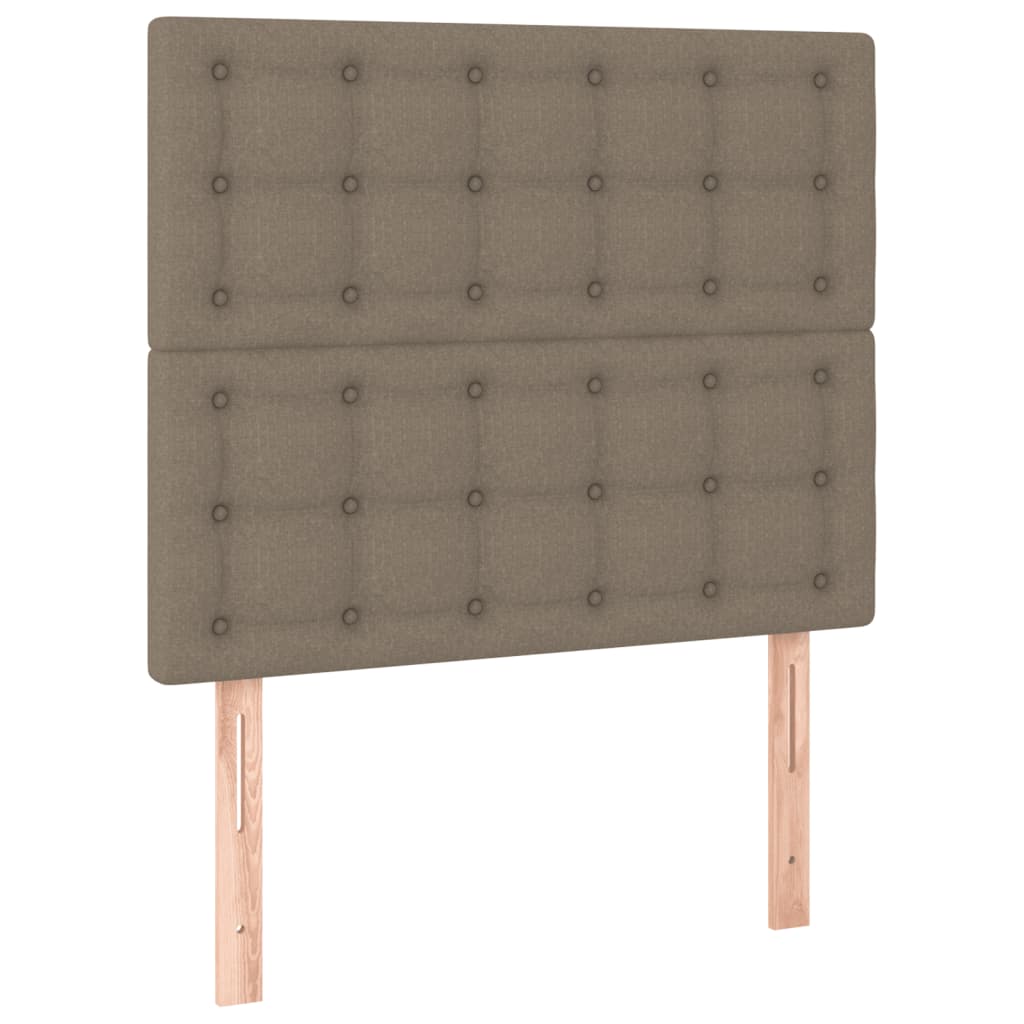 Okvir za krevet s uzglavljem smeđesivi 90x190 cm od tkanine