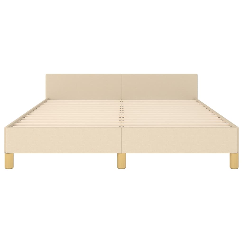 Okvir za krevet bez madraca krem 140 x 190 cm od tkanine