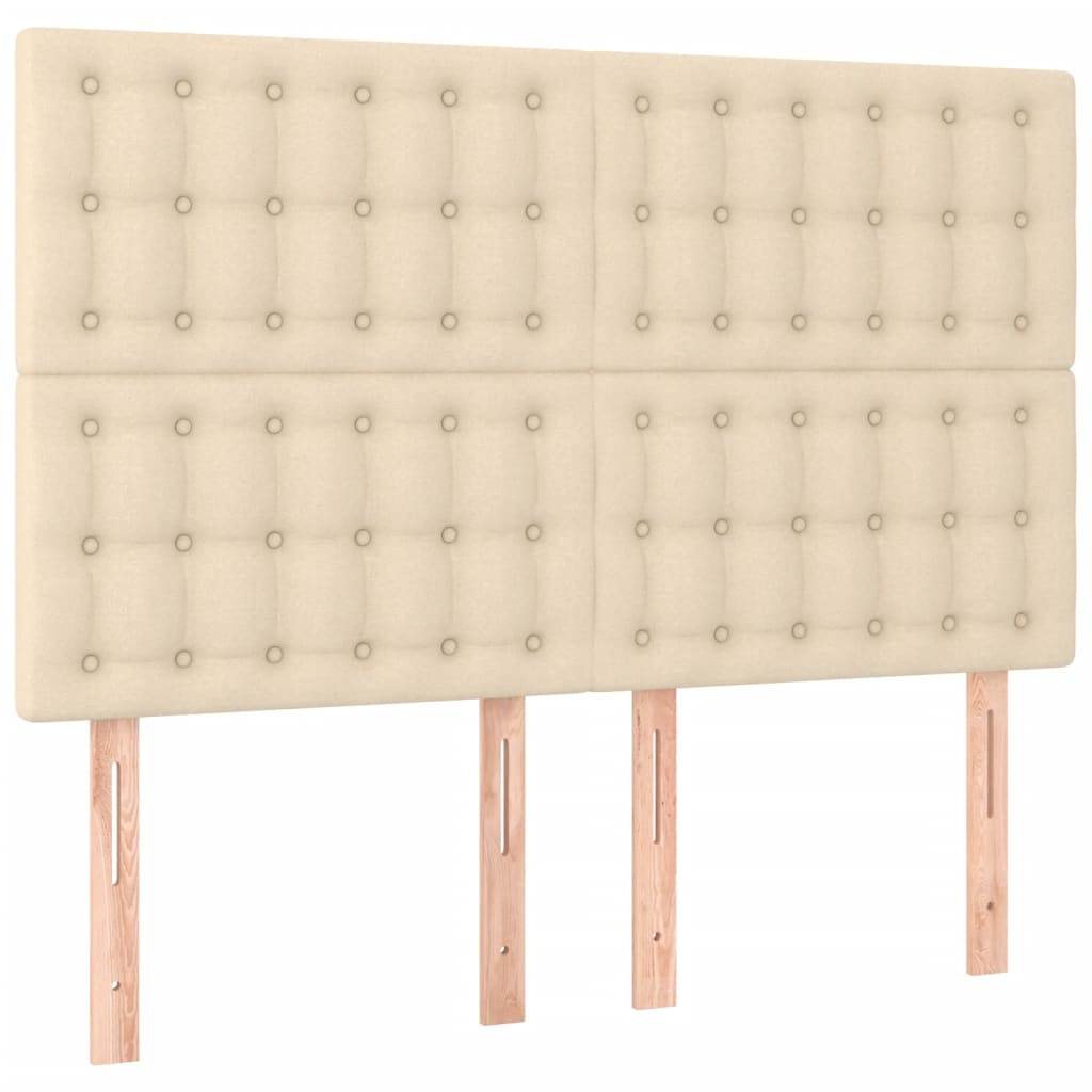 Okvir za krevet bez madraca krem 140 x 190 cm od tkanine