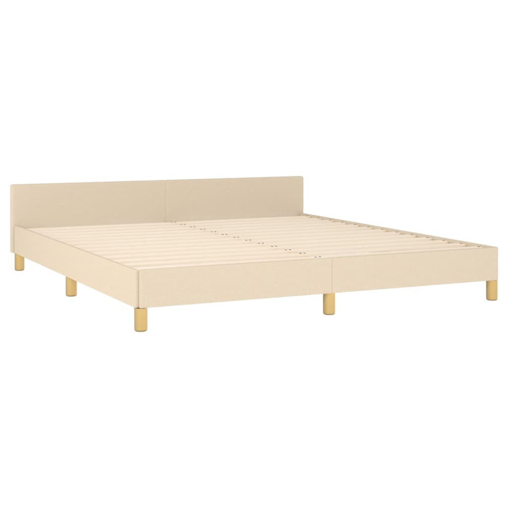 Okvir za krevet bez madraca krem 160x200 cm od tkanine