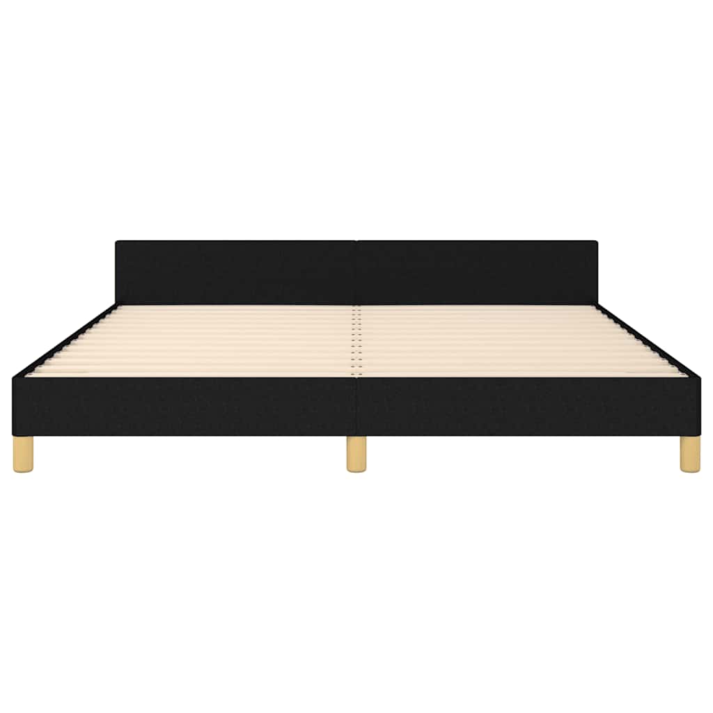Okvir za krevet s uzglavljem crni 180 x 200 cm od tkanine