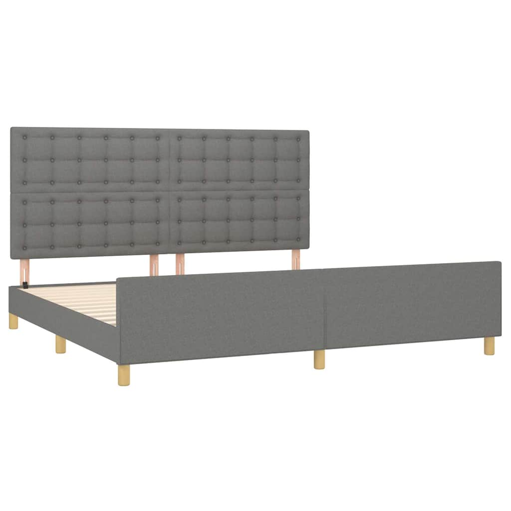 Okvir za krevet bez madraca tamnosivi 200x200 cm od tkanine