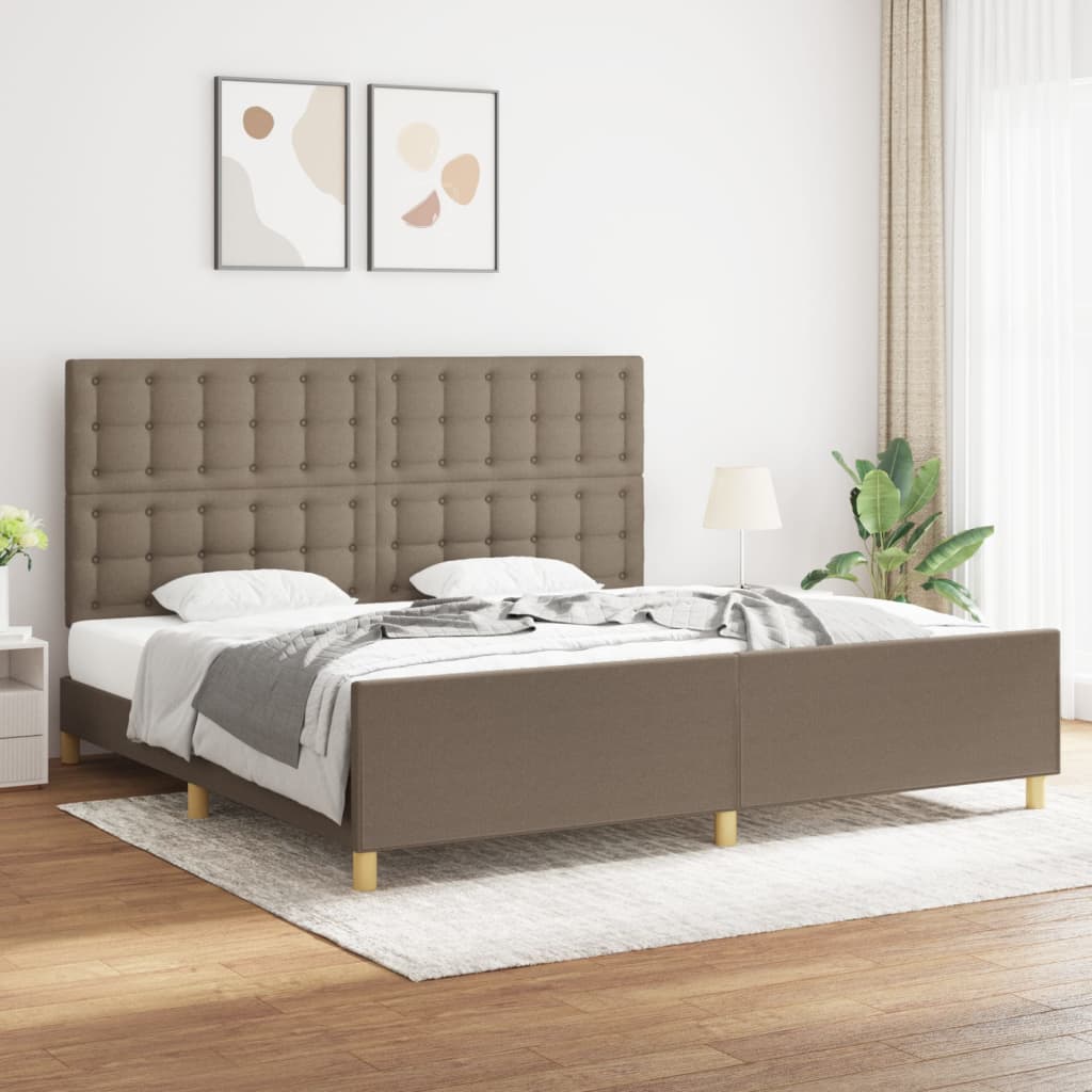 Okvir za krevet bez madraca smeđesivi 200x200 cm od tkanine