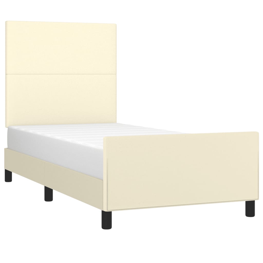 Okvir za krevet s uzglavljem krem 80 x 200 cm od umjetne kože
