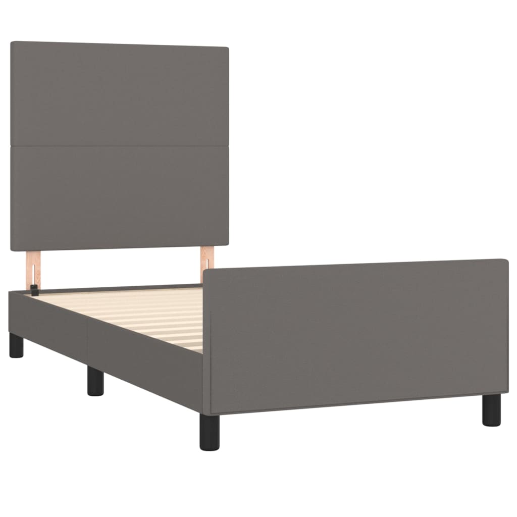 Okvir za krevet s uzglavljem sivi 80 x 200 cm od umjetne kože