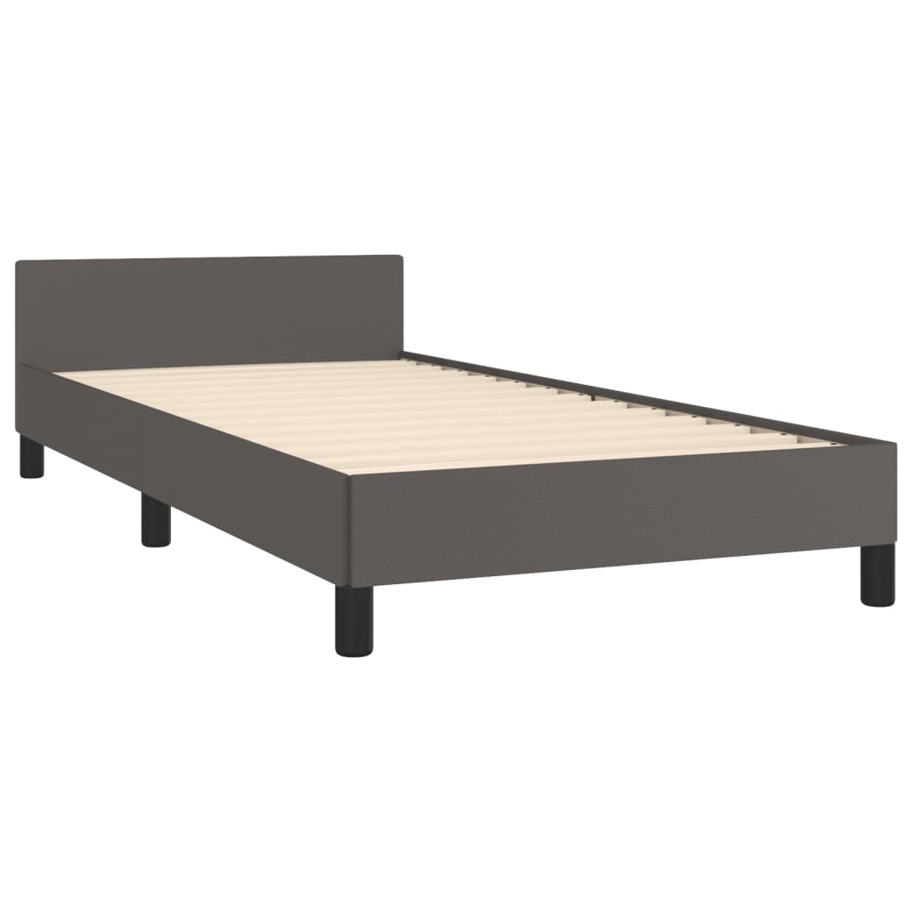 Okvir za krevet s uzglavljem sivi 100x200 cm od umjetne kože