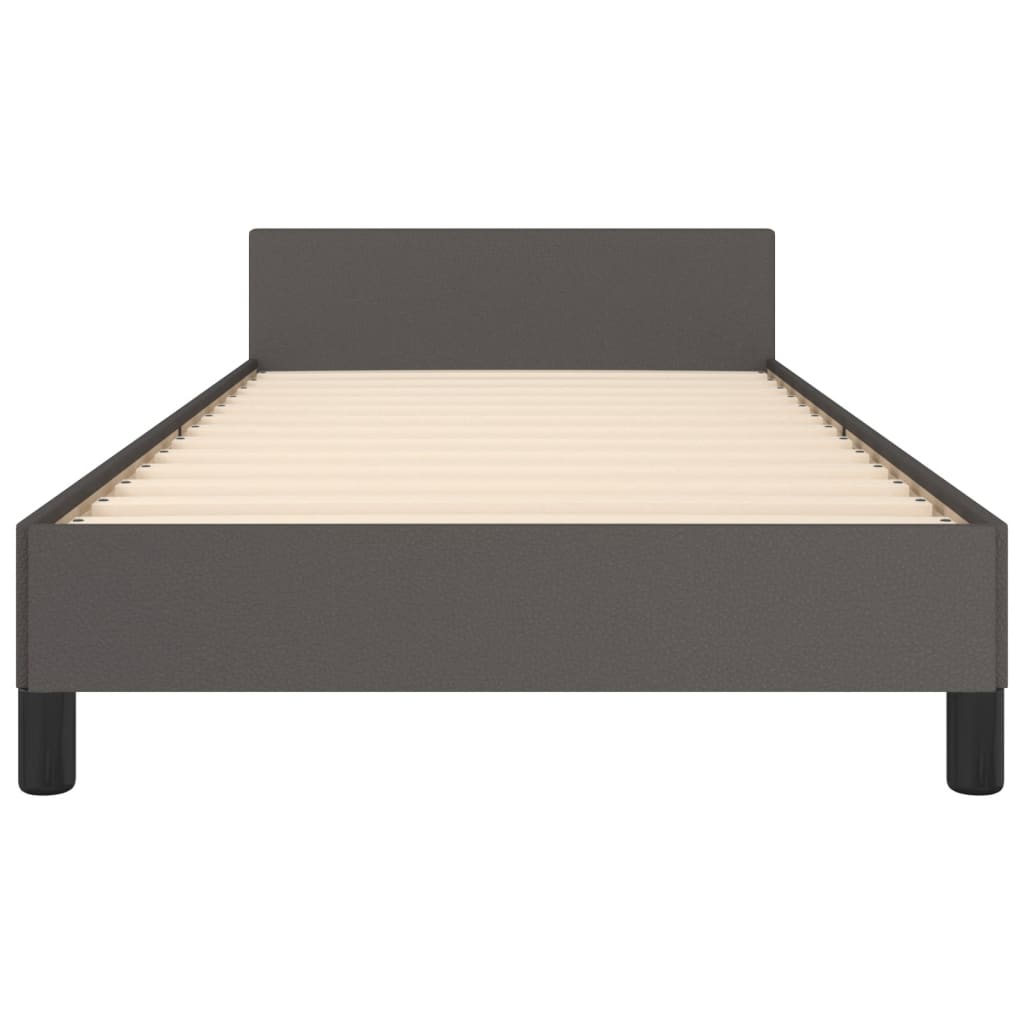 Okvir za krevet s uzglavljem sivi 100x200 cm od umjetne kože